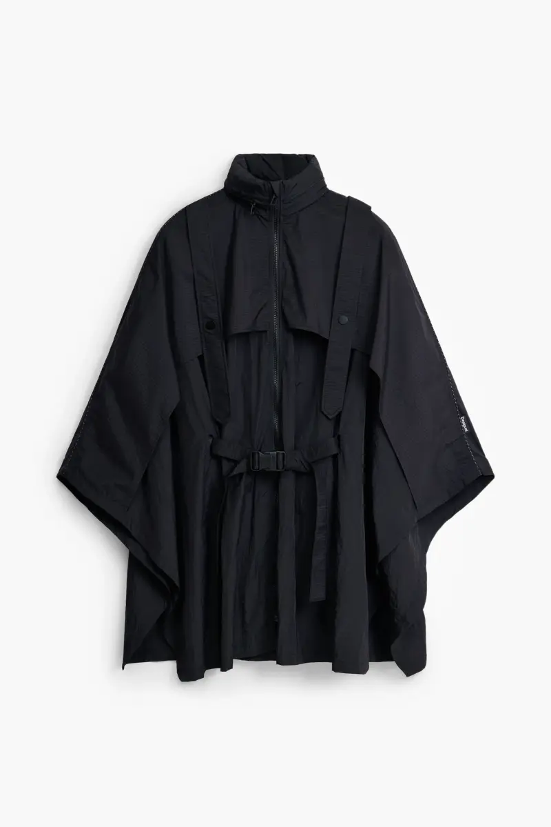 Poncho in nylon con tasca BLACK