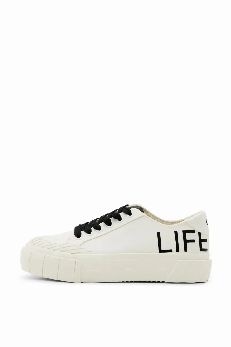 Scarpe ginnastica plateau Life is Awesome WHITE
