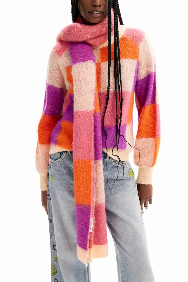 Sciarpa lunga quadri MATERIAL FINISHES miniatura 2