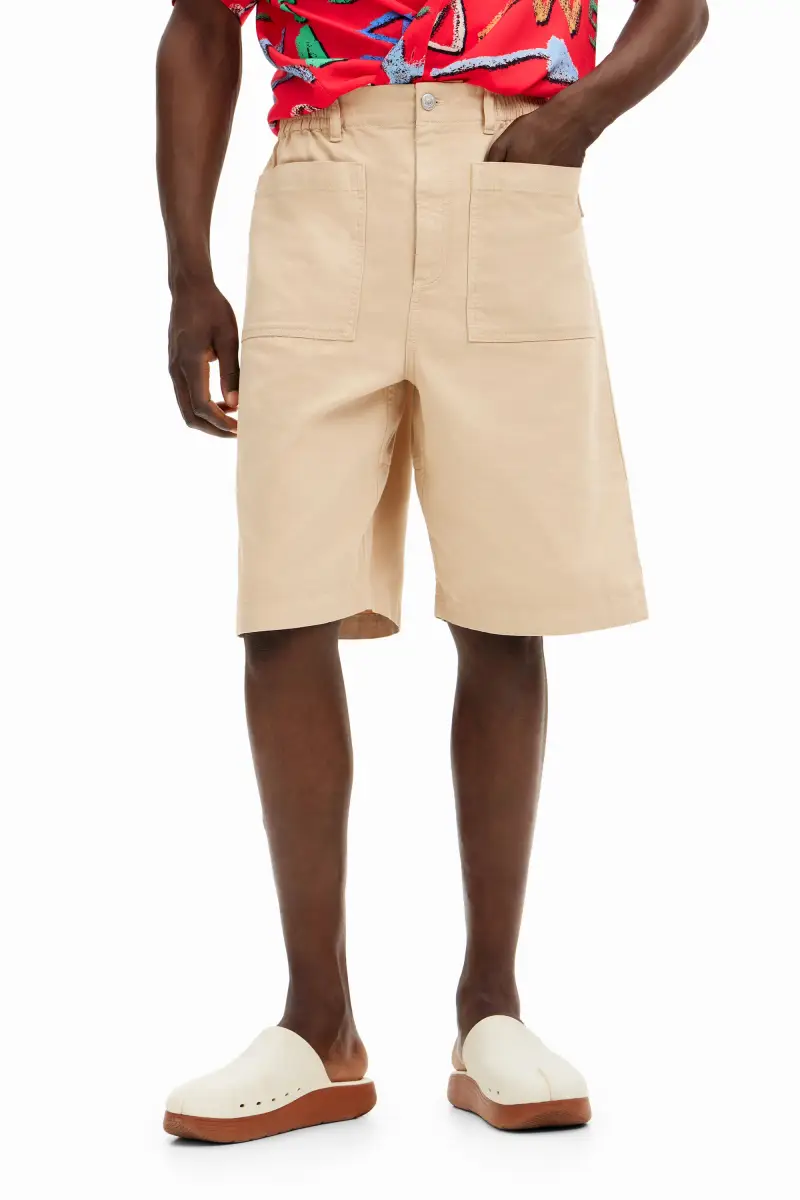 Shorts lisci con tasche WHITE miniatura 2