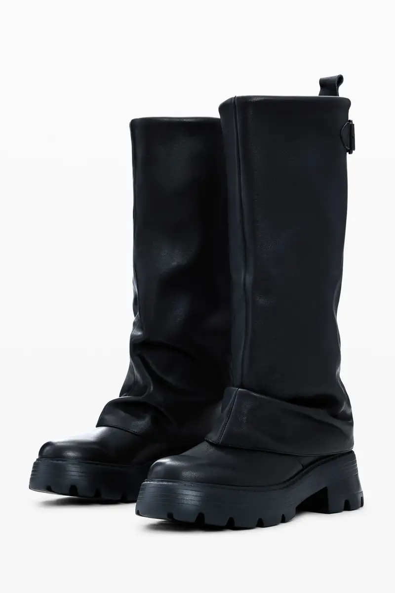 Stivale alto in pelle BLACK miniatura 2