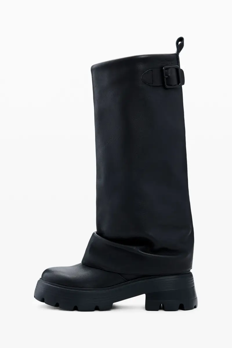 Stivale alto in pelle BLACK