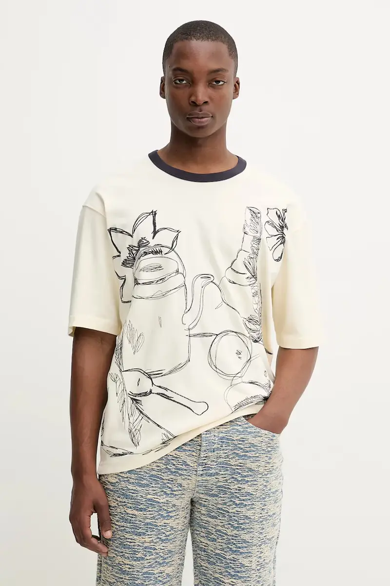 Desigual T-shirt Uomo Beige 3572864