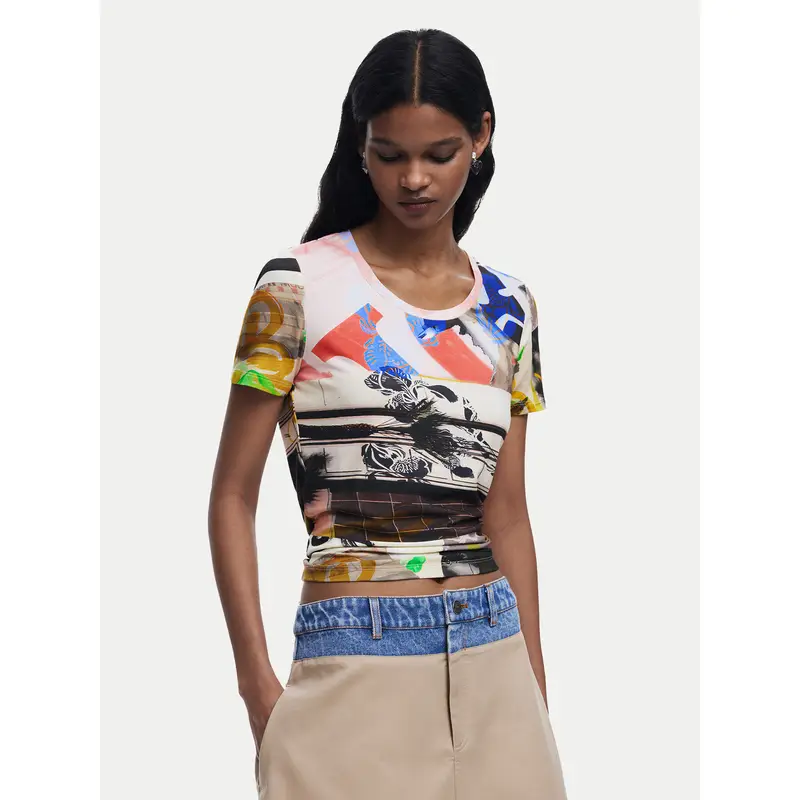 T-shirt Collage 25SWTK14 Multicolore Regular Fit