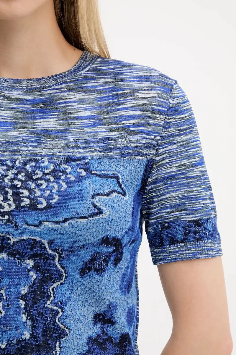 Desigual T-shirt Donna Blu 3245743 miniatura 5