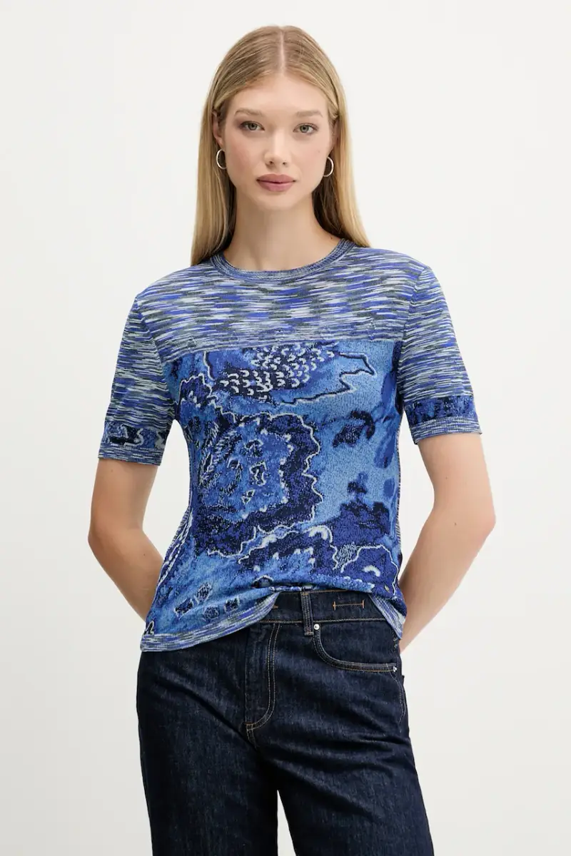 Desigual T-shirt Donna Blu 3245743