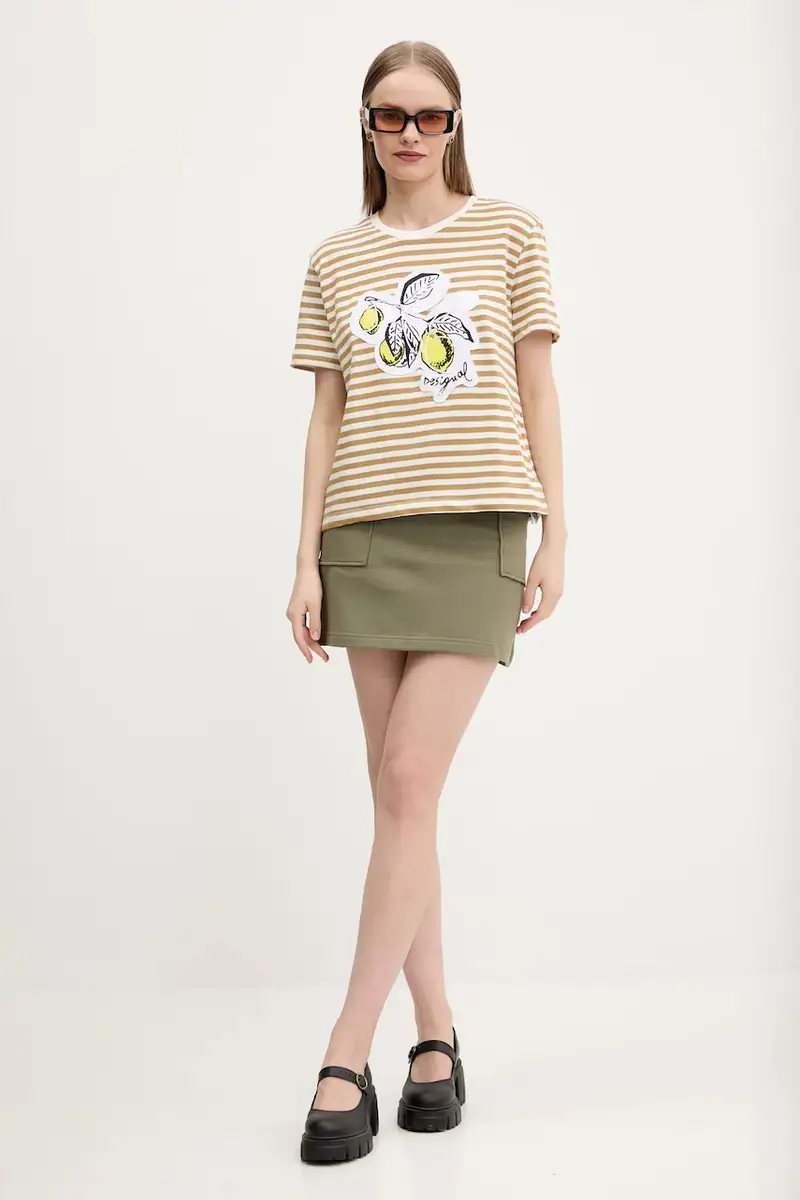 Desigual T-shirt Donna Beige 3121516 miniatura 2