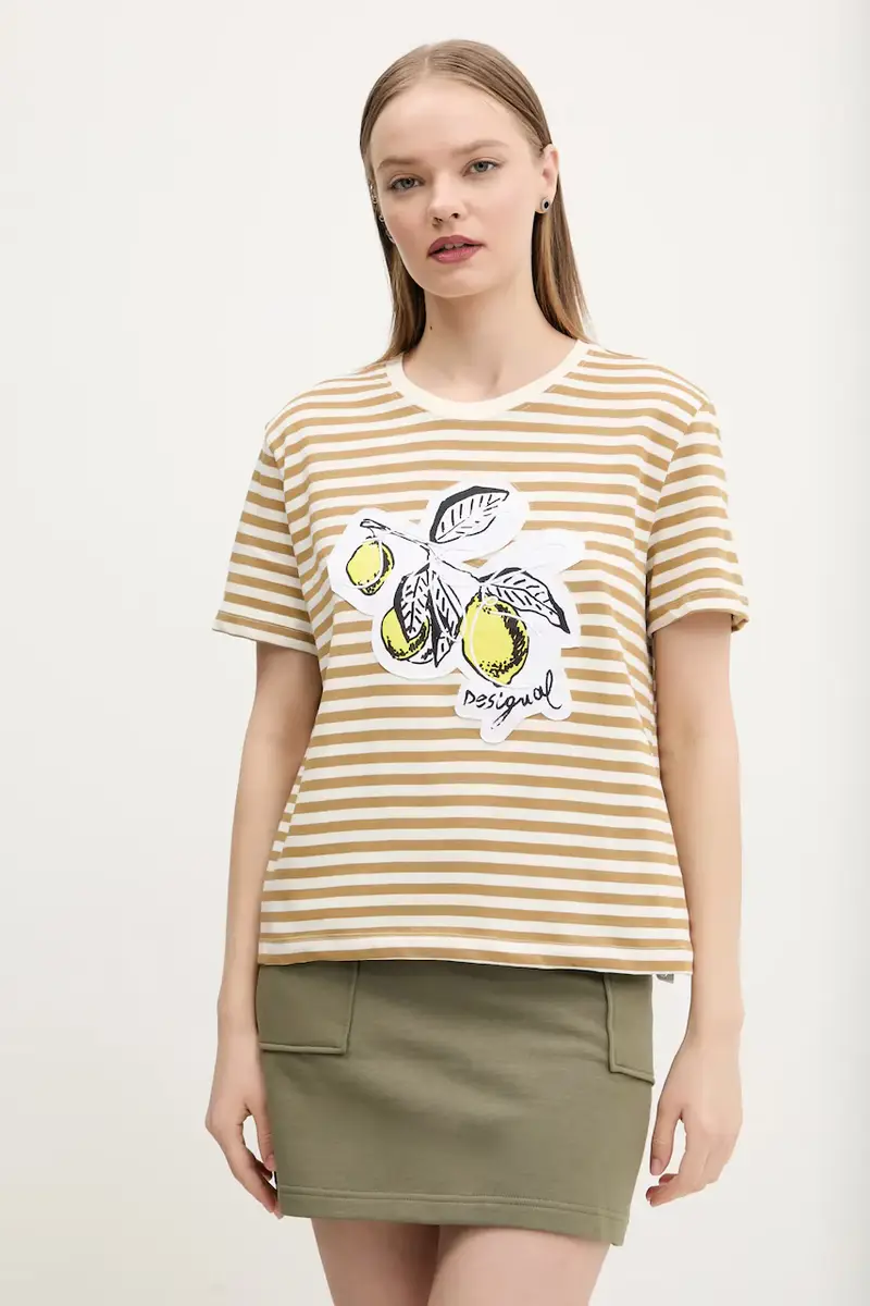Desigual T-shirt Donna Beige 3121516
