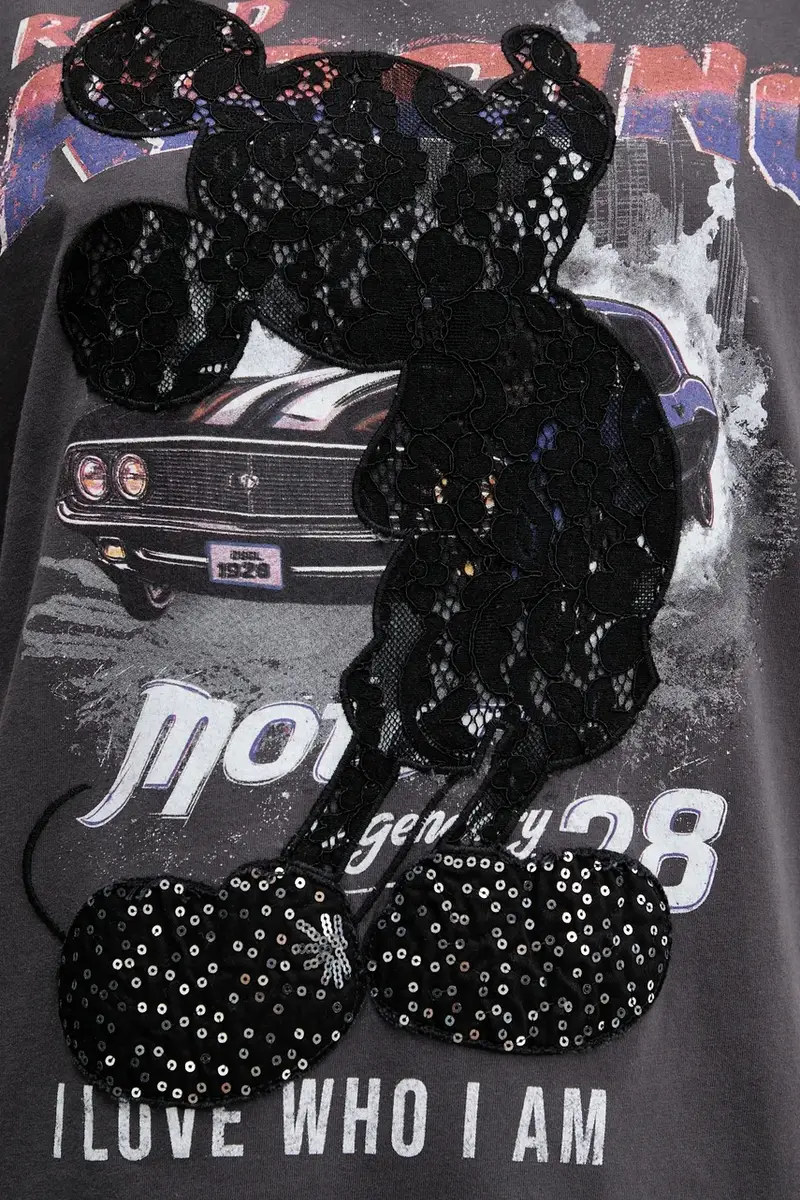 Desigual T-shirt Donna Grigio 3249966 miniatura 5