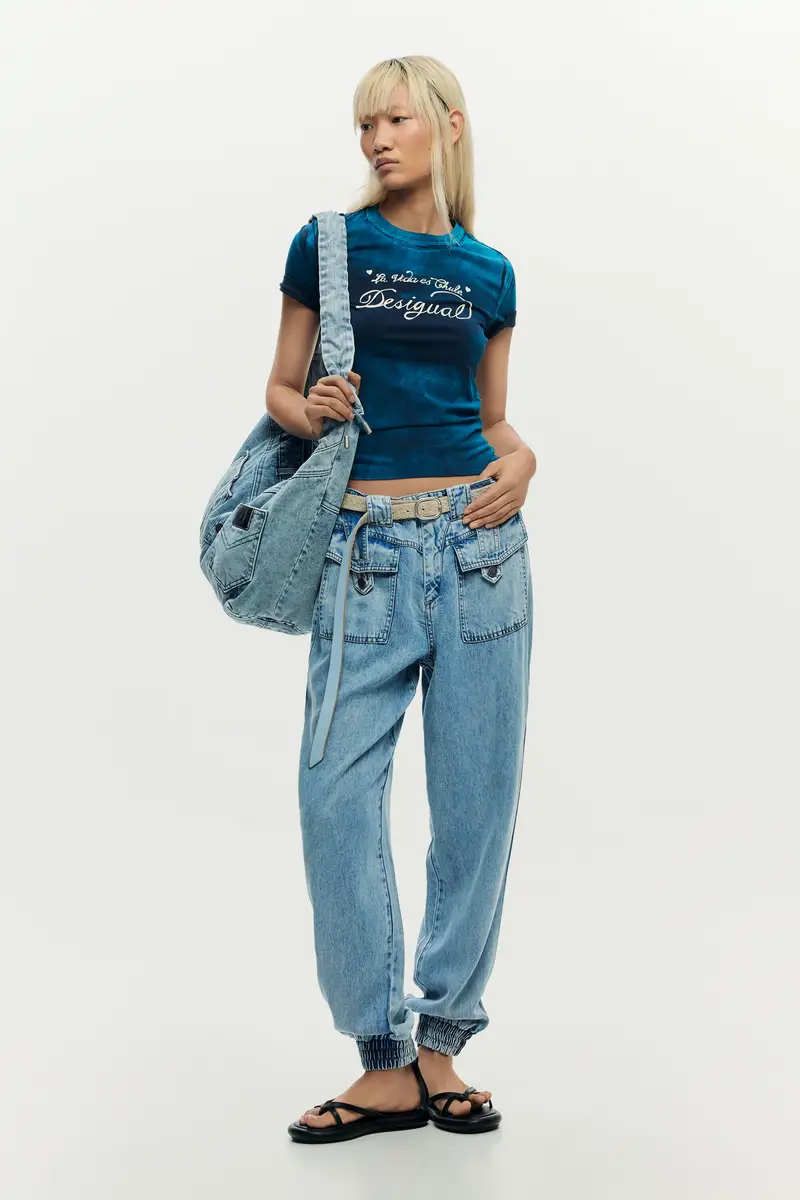 Desigual T-shirt Blu 4299097 miniatura 2