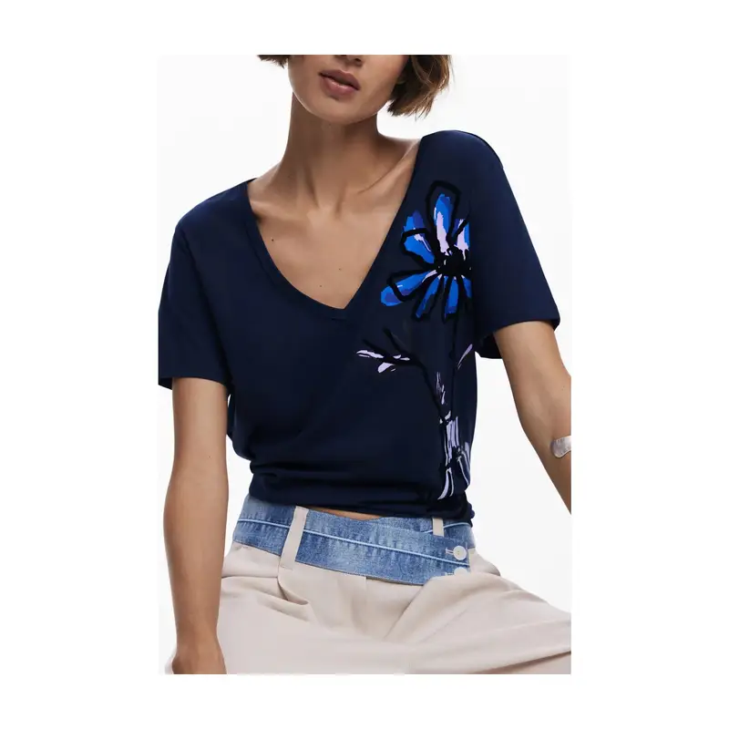 Desigual T-shirt Donna Blu 4072814 miniatura 3