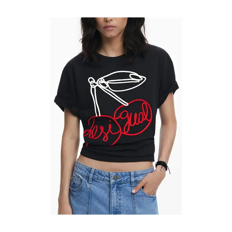 Desigual T-shirt Donna Nero 4072805