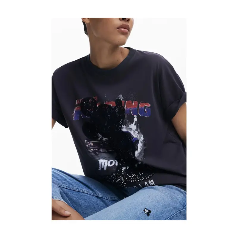 Desigual T-shirt Donna Nero 4072807 miniatura 3