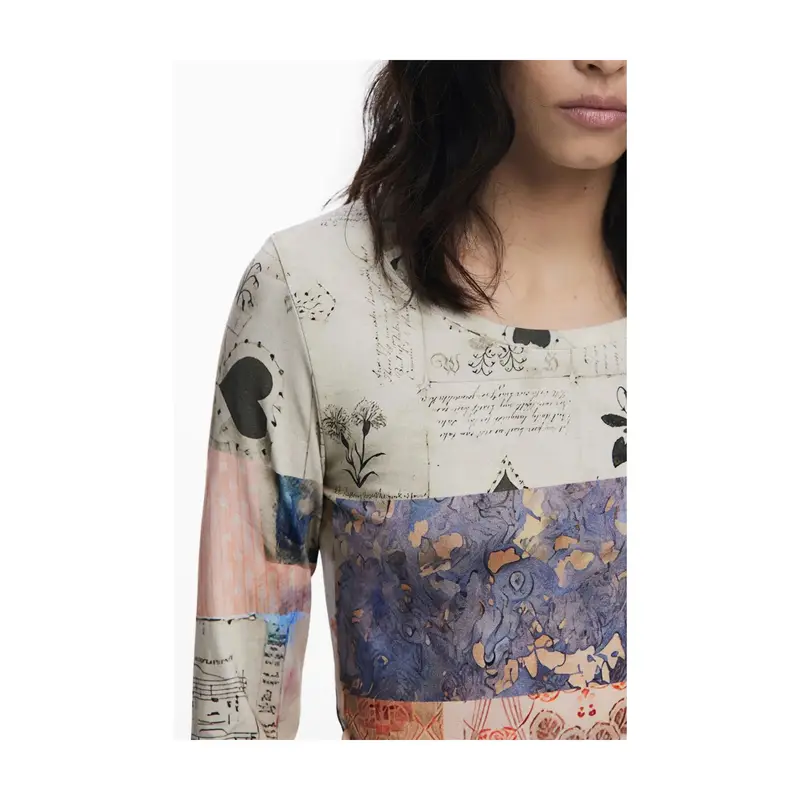 Desigual T-shirt Donna Beige 4072806 miniatura 3