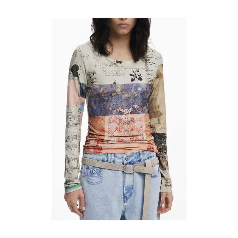 Desigual T-shirt Donna Beige 4072806