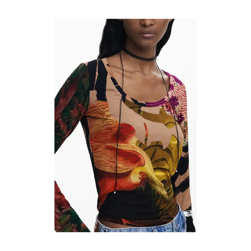 Desigual T-shirt Donna Marrone 4072808 miniatura 3