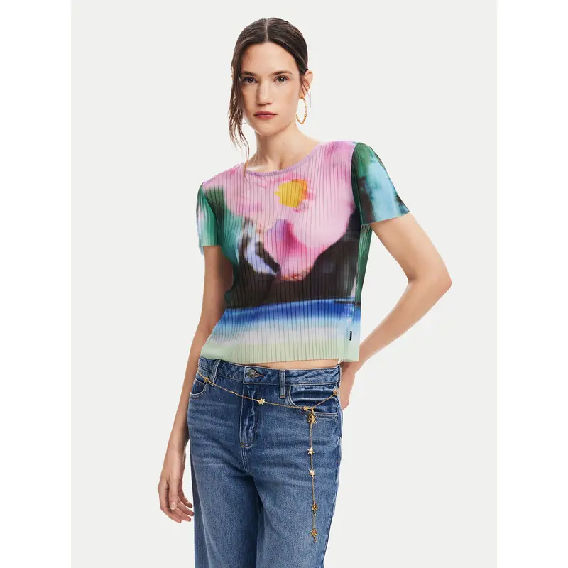 T-shirt Plisa 24WWTK95 Multicolore Slim Fit