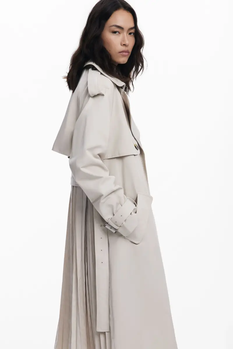 Trench con schiena plissettata BROWN