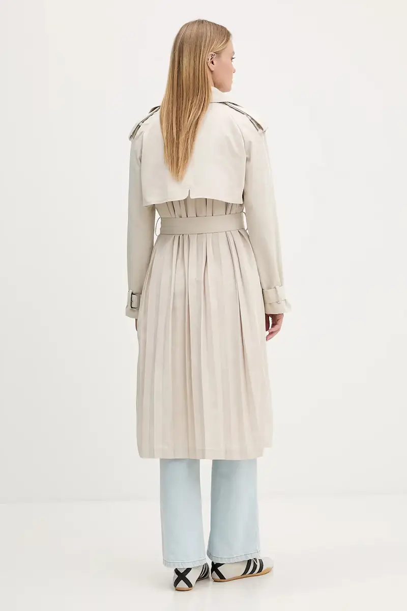 trench PLEATED colore beige 25WWEW18 miniatura 3