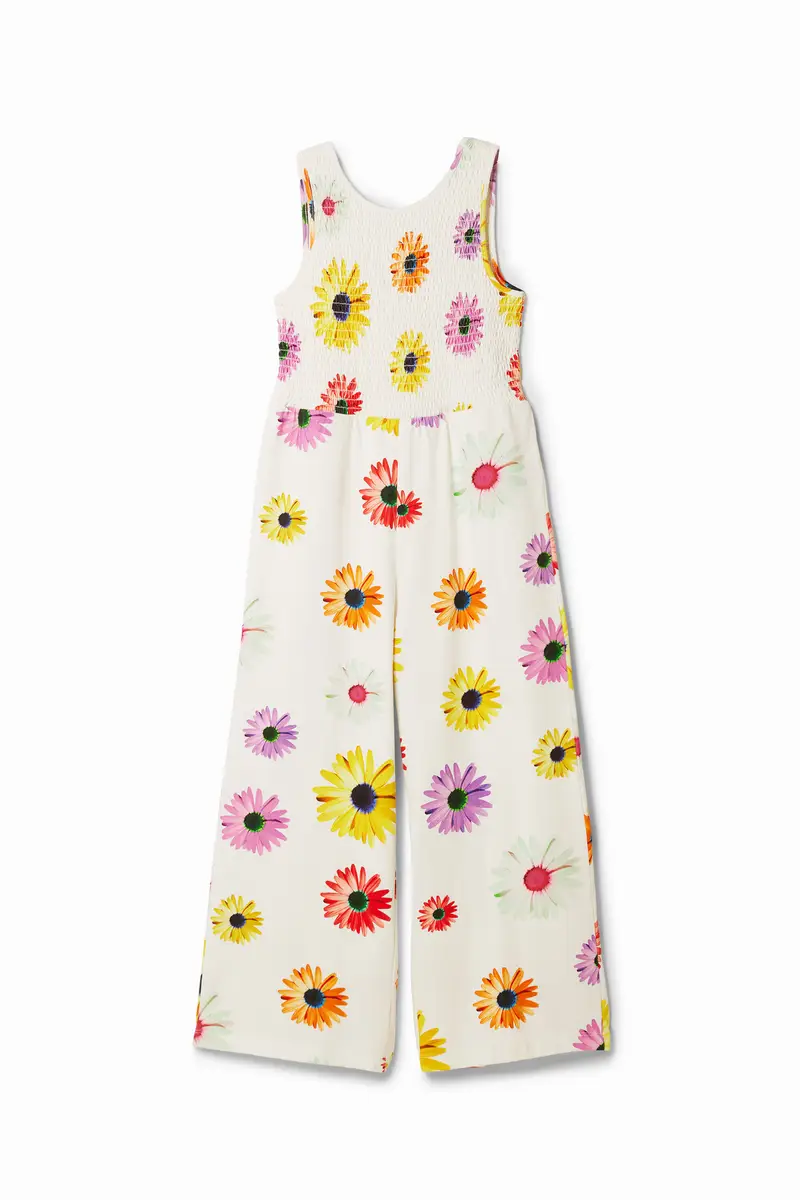 Tuta lunga spalline margherita WHITE