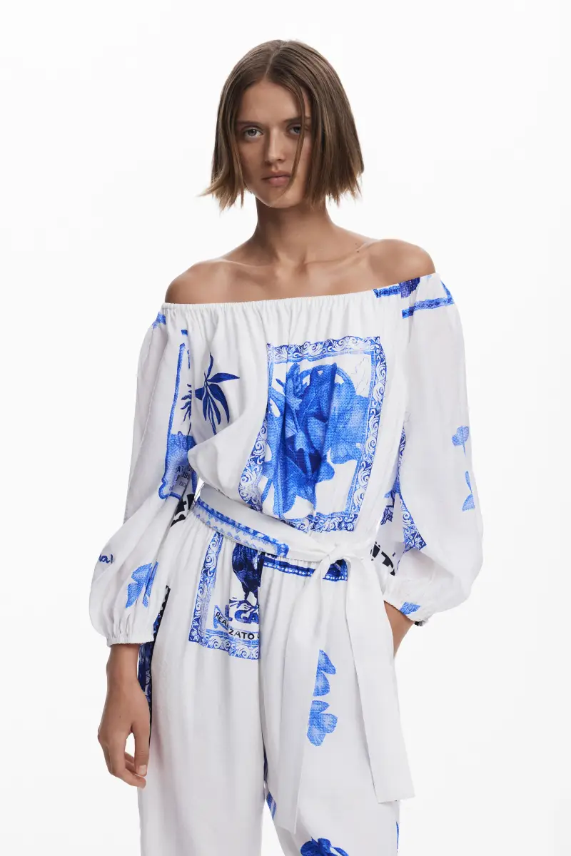 Tuta stampata cartoline WHITE miniatura 2