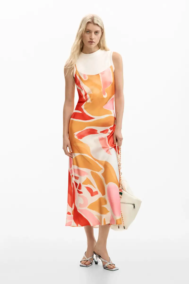 Vestito 2 in 1 a spalline ORANGE