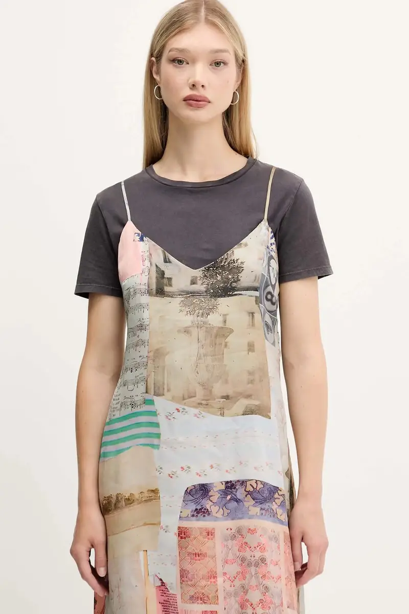 vestito COLLAGE colore grigio 25WWVW17 miniatura 2