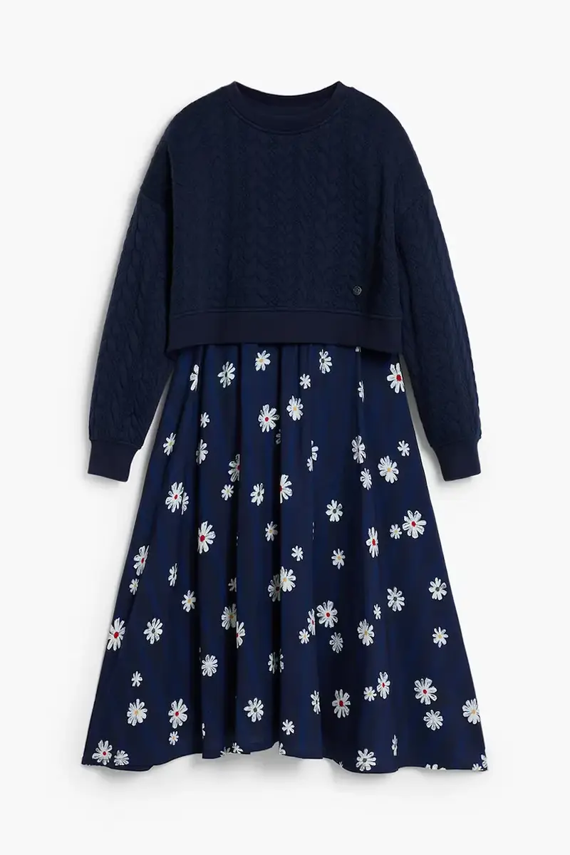 vestito e maglione bambino/a colore blu navy 25WGVK03 miniatura 2