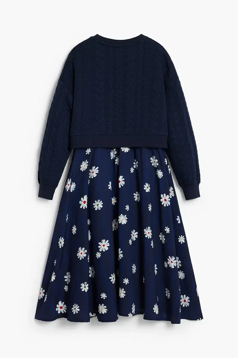 vestito e maglione bambino/a colore blu navy 25WGVK03 miniatura 3