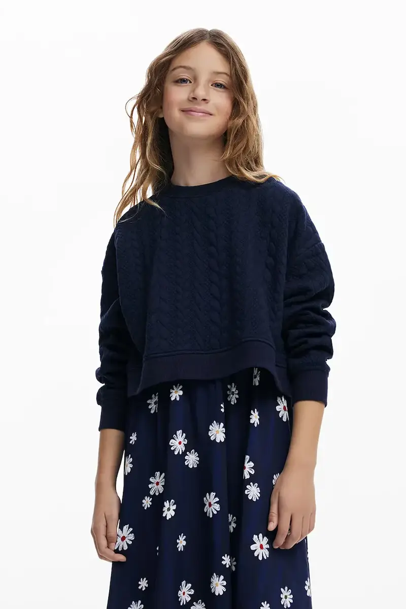 vestito e maglione bambino/a colore blu navy 25WGVK03 miniatura 5