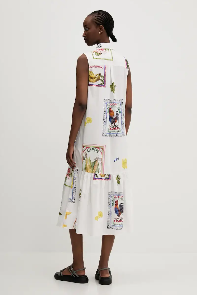 vestito in cotone BARCELONA colore bianco 25SWVW42 miniatura 3