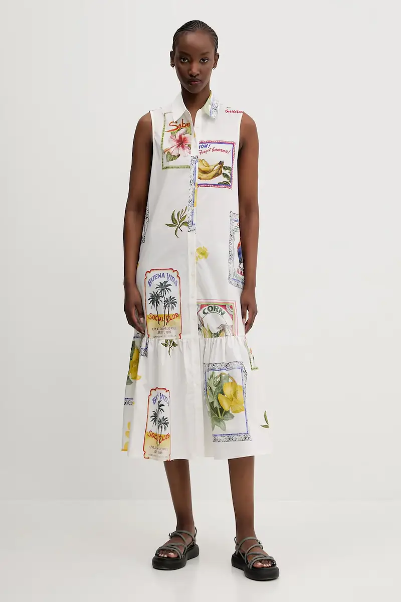 vestito in cotone BARCELONA colore bianco 25SWVW42