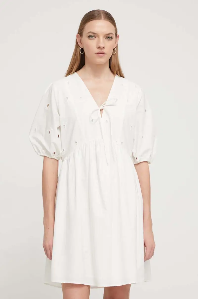 vestito in cotone colore beige