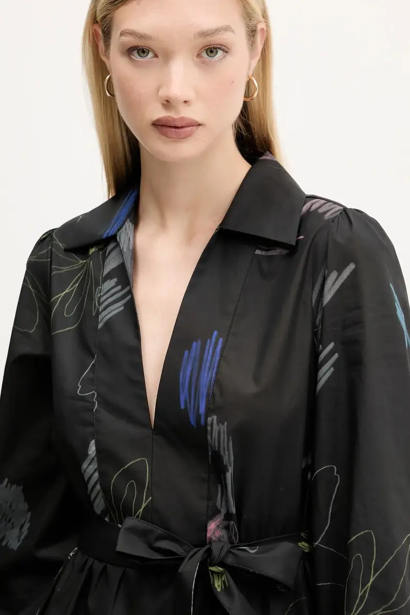 vestito in cotone PISOS colore nero 25WWVW06 miniatura 4