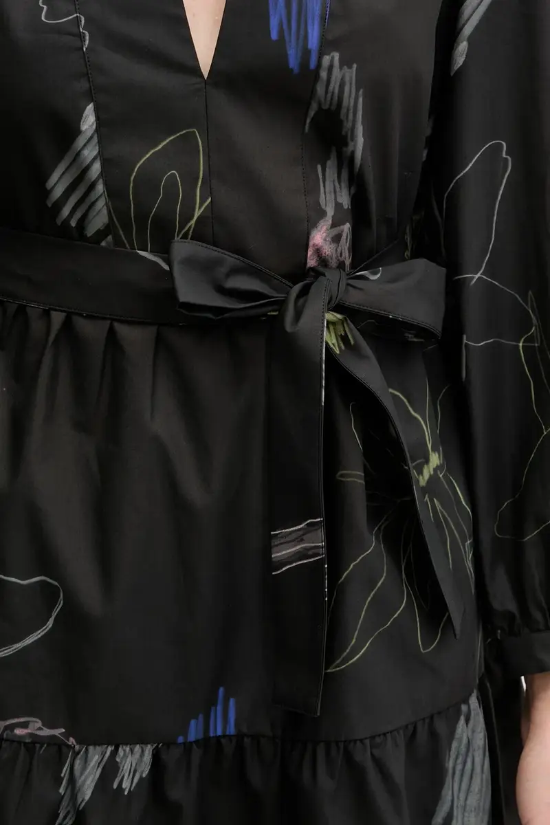 vestito in cotone PISOS colore nero 25WWVW06 miniatura 5