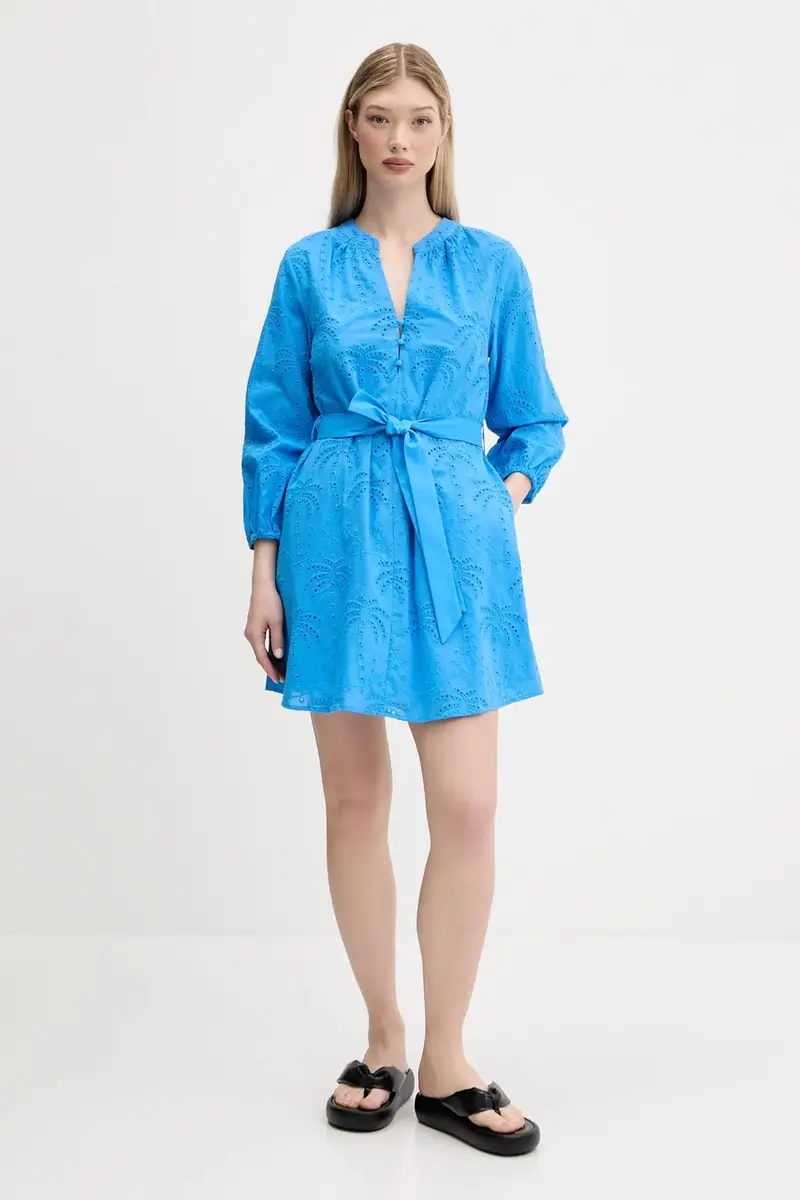 vestito in cotone TOURS colore blu 25SWVW09 miniatura 2