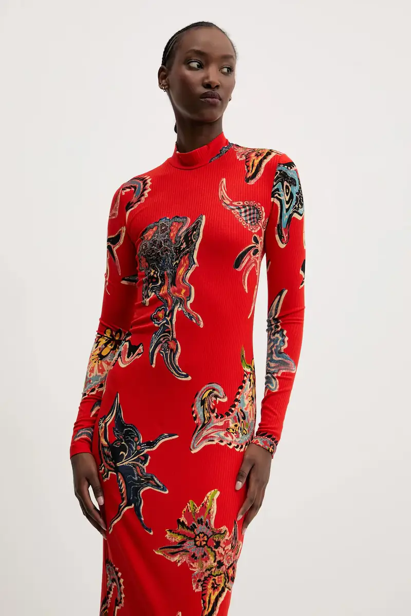 vestito MELTED PAISLEYS_LACROI colore rosso 25SWVK31 miniatura 2