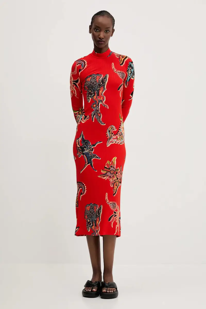 vestito MELTED PAISLEYS_LACROI colore rosso 25SWVK31 miniatura 4