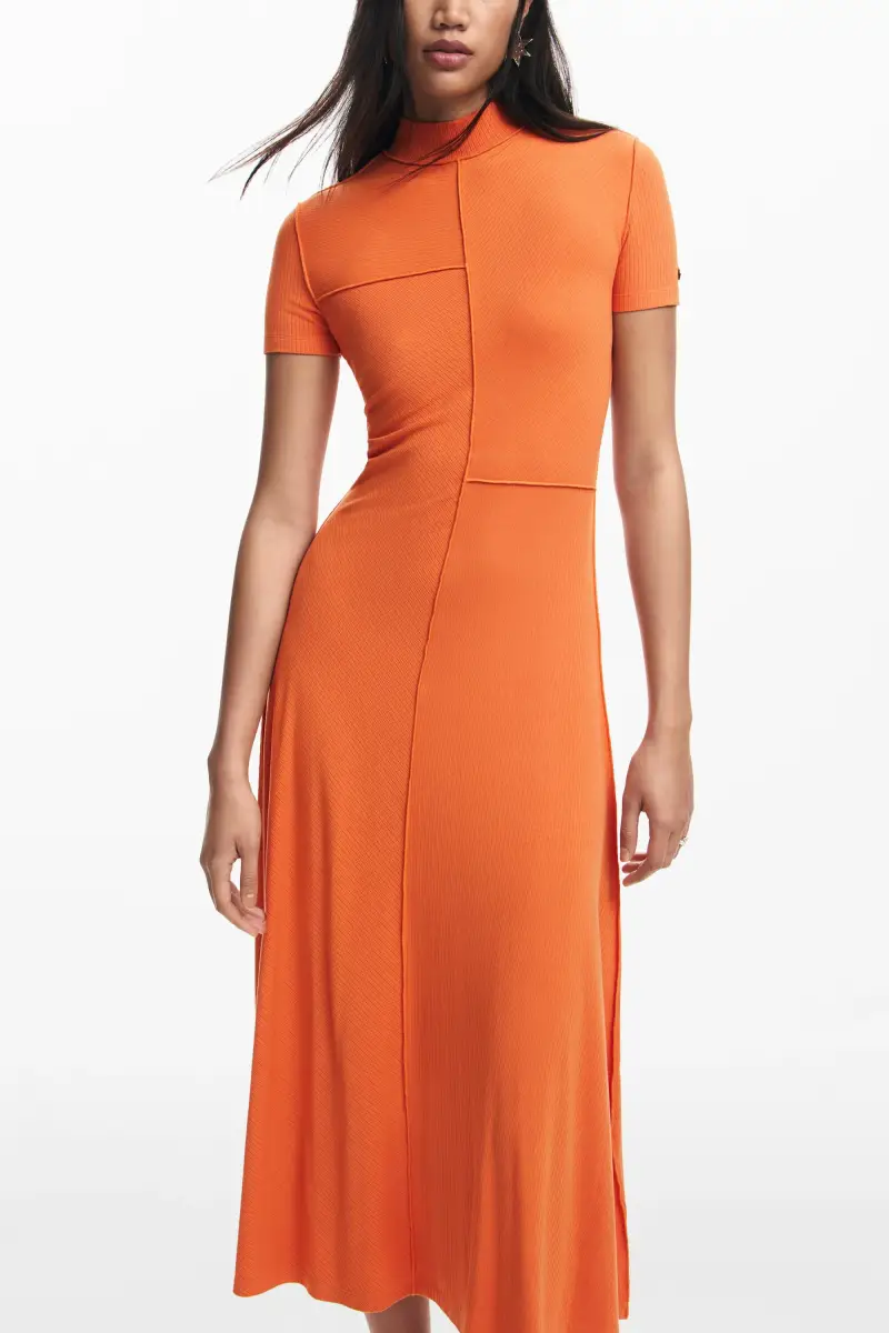 Vestito midi a collo alto ORANGE miniatura 2