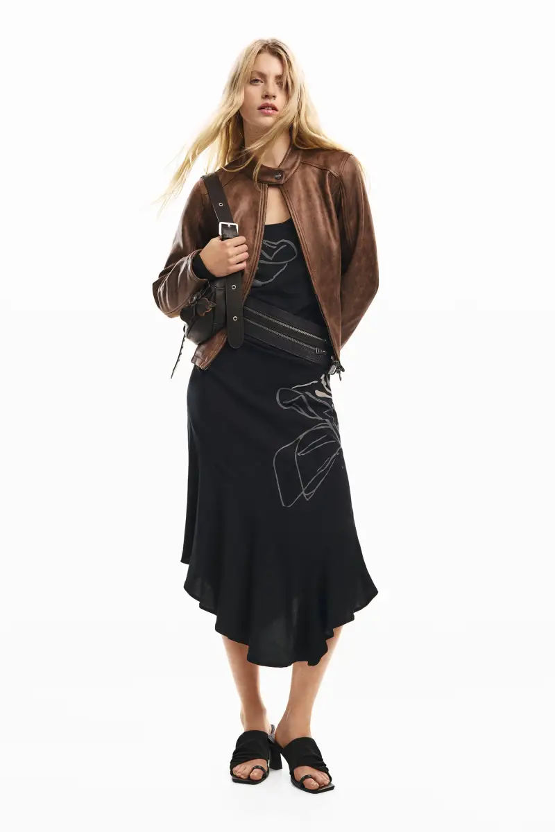 Vestito midi a fiori BLACK