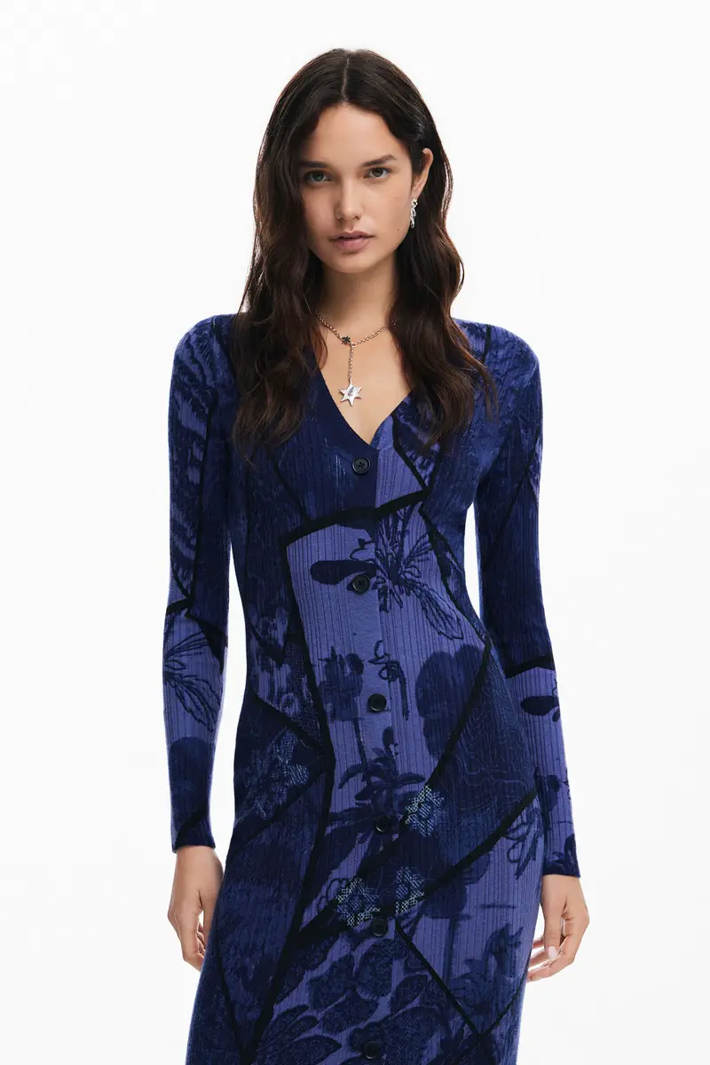 Vestito midi a fiori BLUE miniatura 2