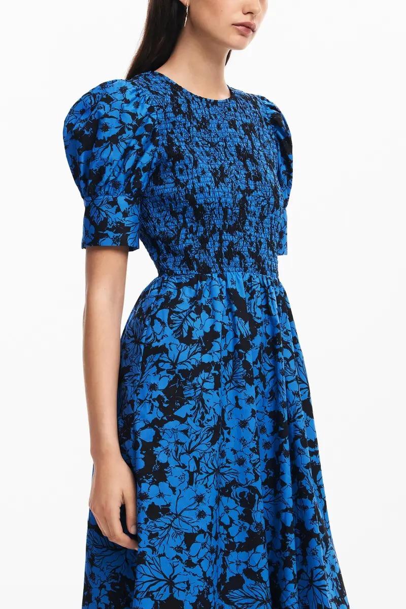 Vestito midi a fiori BLUE miniatura 2