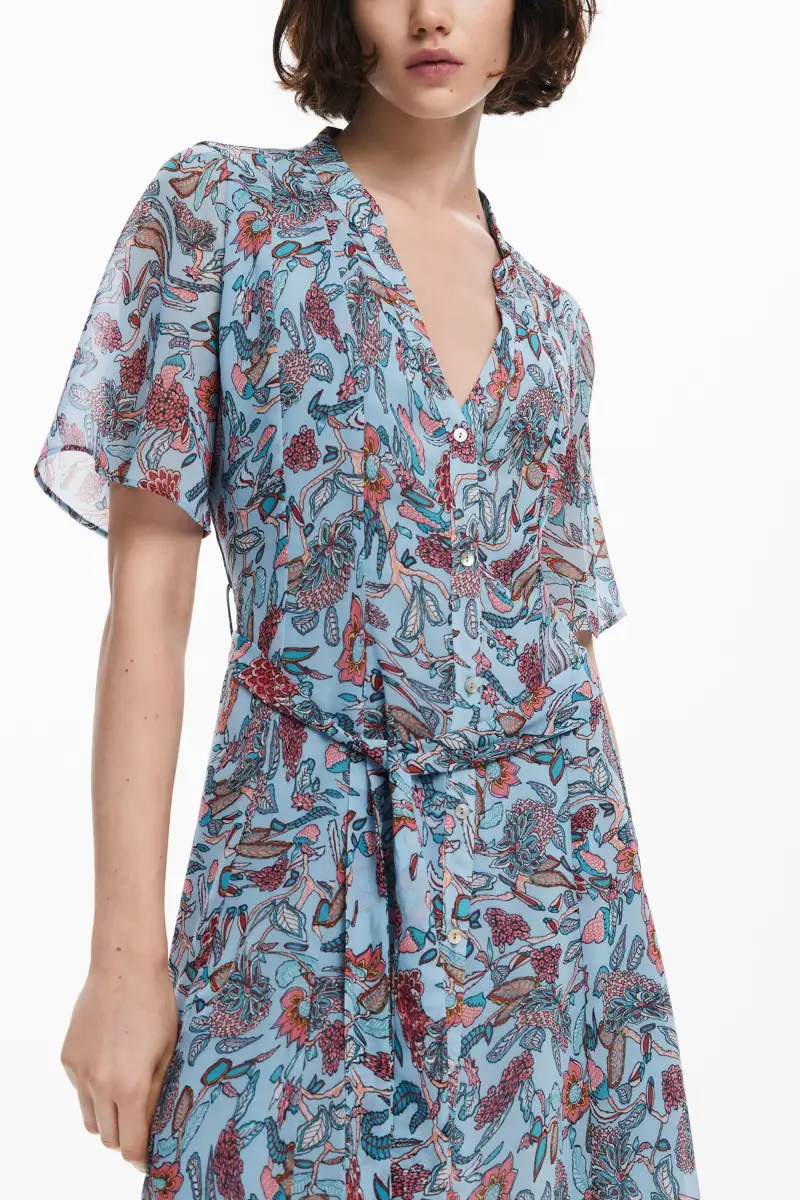 Vestito midi a motivi floreali BLUE miniatura 2