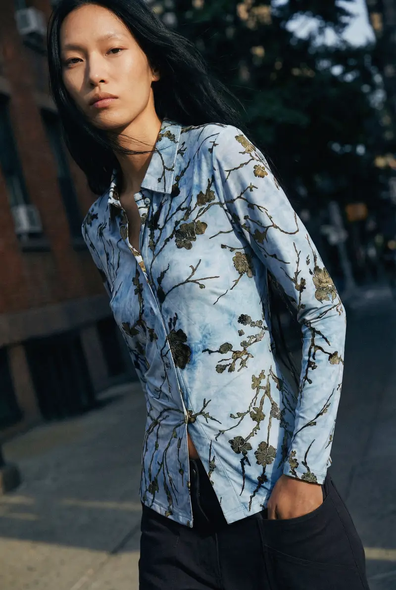 Vestito midi floccato BLUE