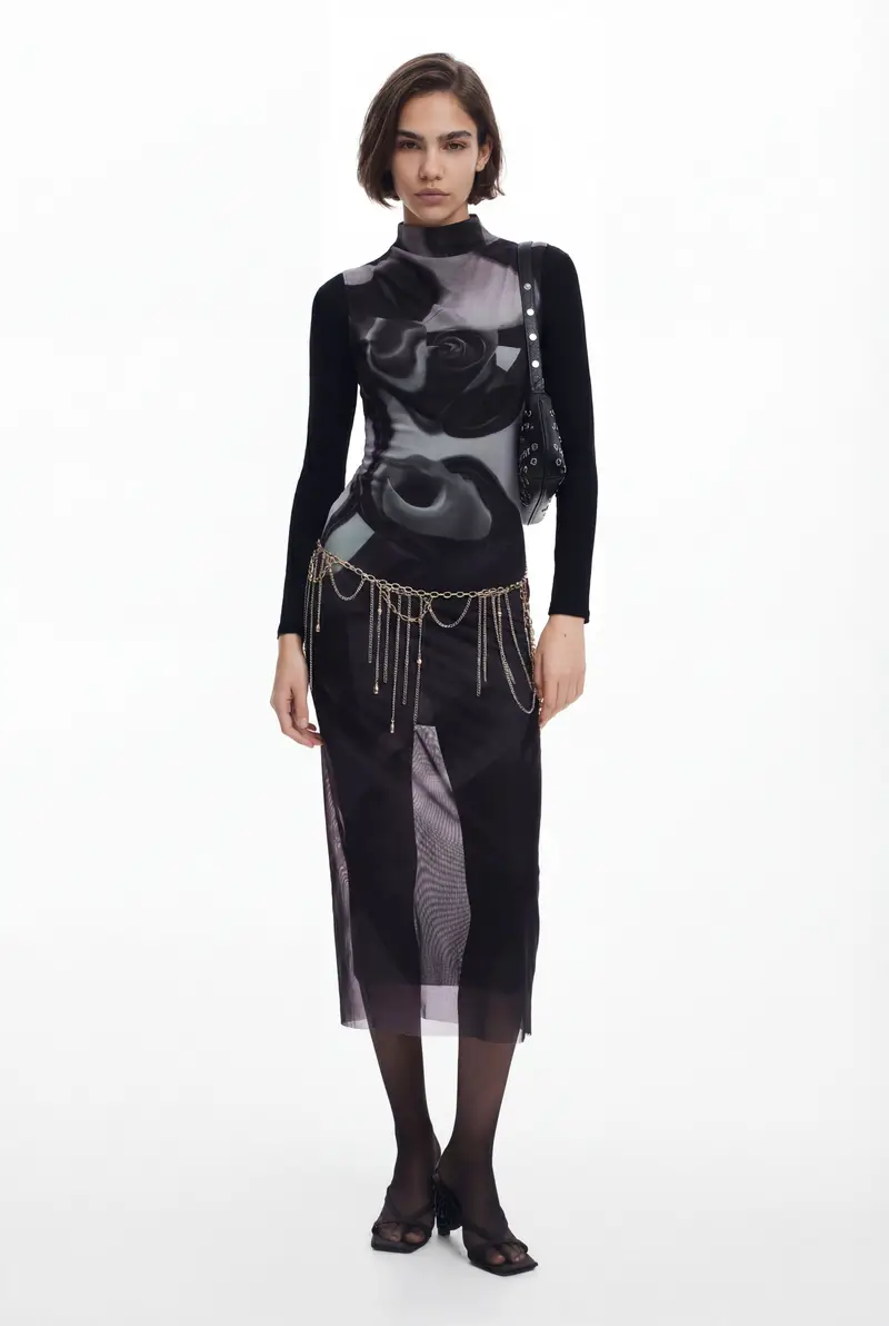 Vestito midi multiposizione BLACK