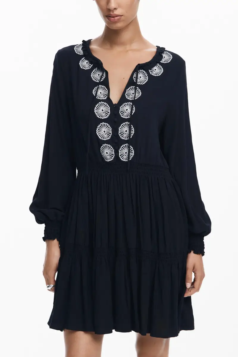 Vestito mini dettagli BLACK miniatura 2