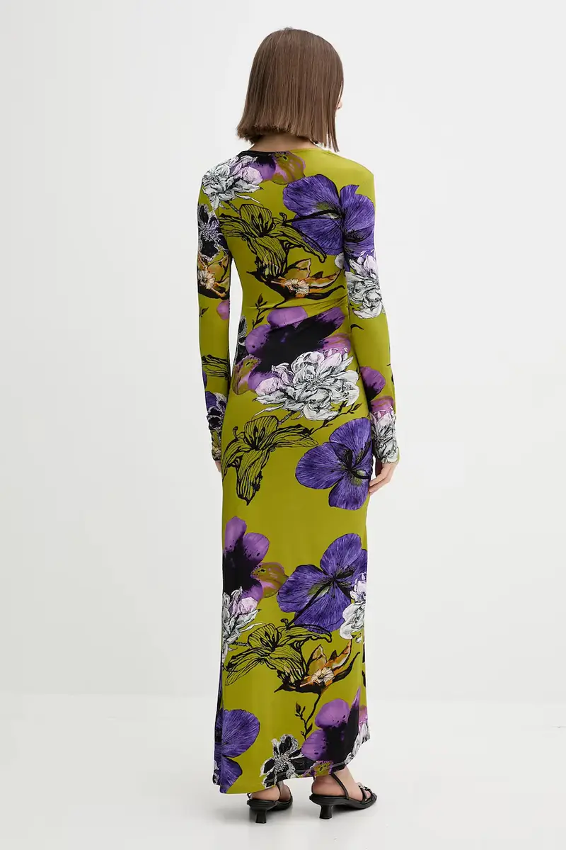 vestito NECKLINE LA colore verde 25WWVK37 miniatura 3