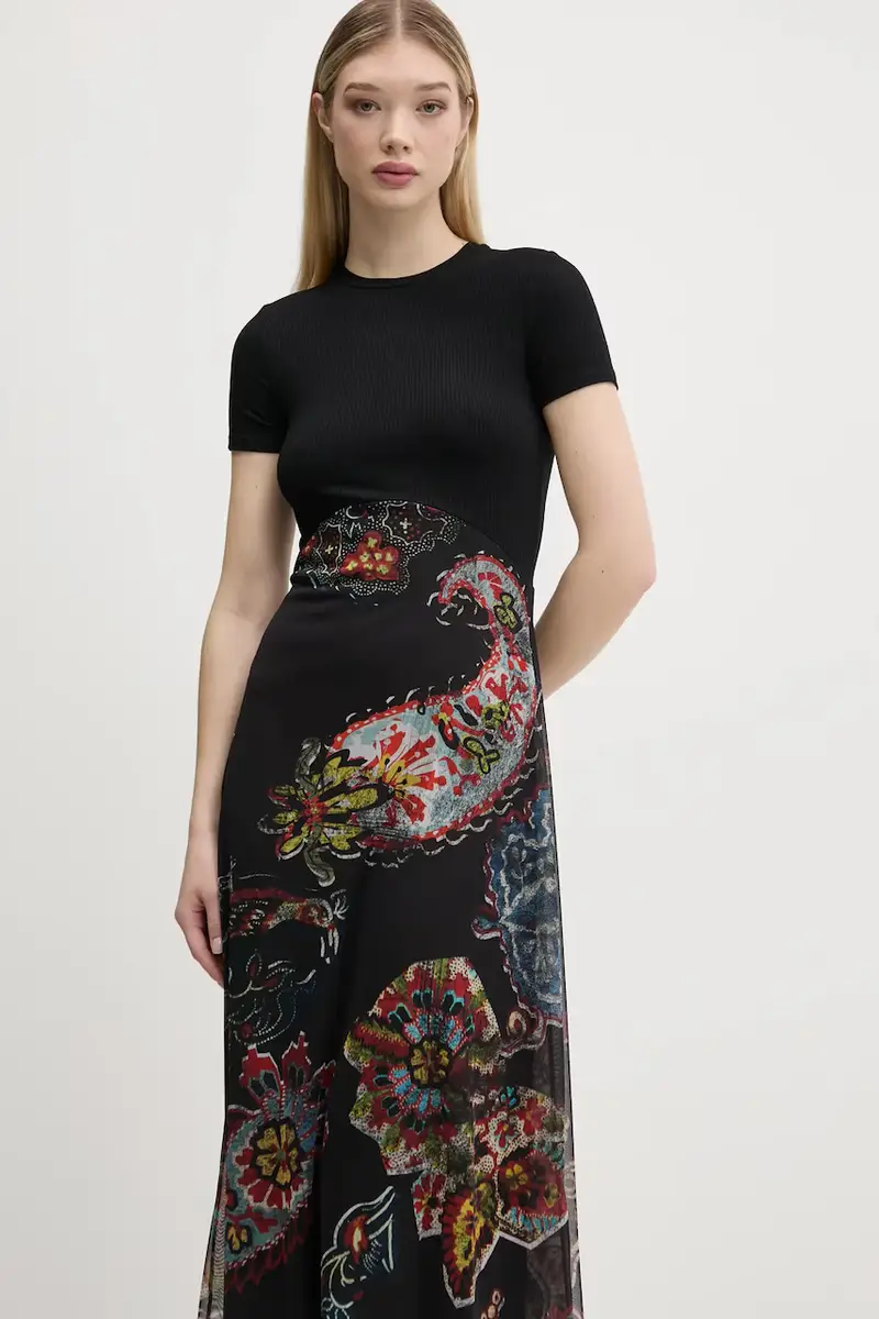 vestito PAISLEY MESH_LACROIX colore nero 25SWVK32 miniatura 4