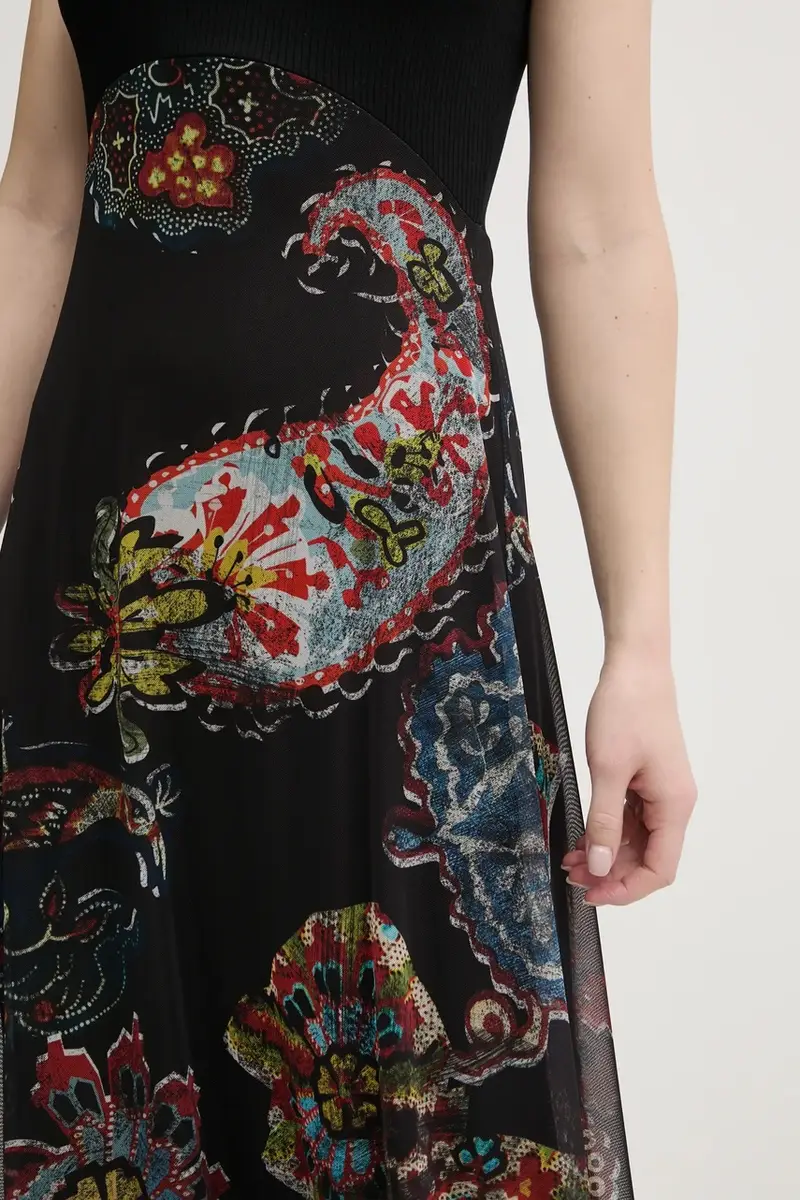 vestito PAISLEY MESH_LACROIX colore nero 25SWVK32 miniatura 5