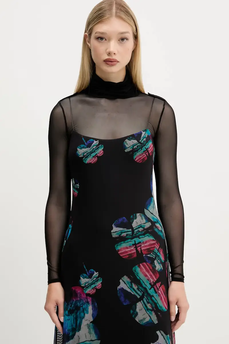 vestito WATERCOLOR LACROIX colore nero 25WWVK03 miniatura 3